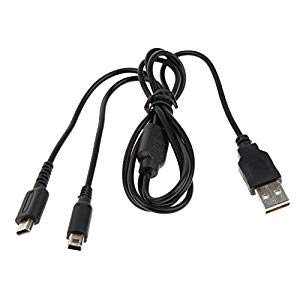 CHILDMORY 2 in 1 Cable de carga USB de 4Ft 1.2m Cable de alimentación Adaptador de cable para DSi NDSi DSL XL 2DS 3DS N3DS DS Lite NDSL