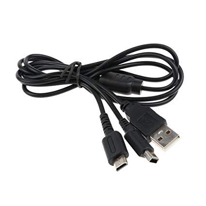 CHILDMORY 2 in 1 Cable de carga USB de 4Ft 1.2m Cable de alimentación Adaptador de cable para DSi NDSi DSL XL 2DS 3DS N3DS DS Lite NDSL
