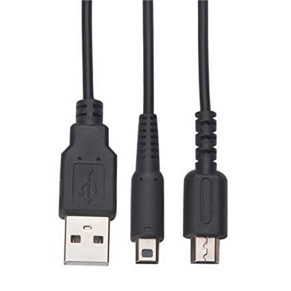 CHILDMORY 2 in 1 Cable de carga USB de 4Ft 1.2m Cable de alimentación Adaptador de cable para DSi NDSi DSL XL 2DS 3DS N3DS DS Lite NDSL