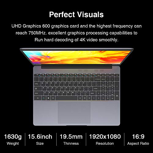 CHUWI Ordenador Portatil HeroBook Plus 15,6' Laptop Windows 10 Ultrabook Intel Celeron J4125 hasta 2,7GHz 8G RAM+256G SSD Notebook IPS1920 x 1080 USB 3.0 Mini HD