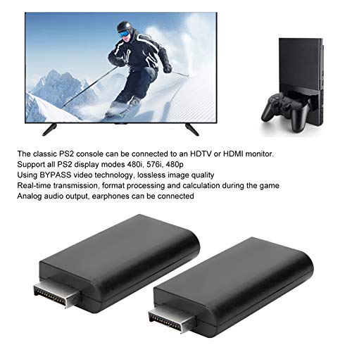cigemay Convertidor de Cable de Video, convertidor de PS2 a HDMI, Adaptador AV de Cable de Video con Salida de Audio de 3,5 mm, 2 Juegos a la Venta, Adecuado para HDTV