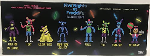 Cinco noches en Freddy Blacklight figuras de acción Chica Foxy Golden Freddy Animatronic Esqueleto