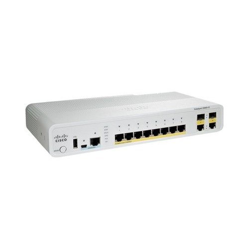 Cisco Catalyst 2960C Switch 8 FE - 8 puertos - Manejable - 8 x RJ-45 - 2 x Ranuras de Expansión - 10/100Base-TX, 10/100/1000Base-T - Escritorio - WS-C2960C-8TC-L