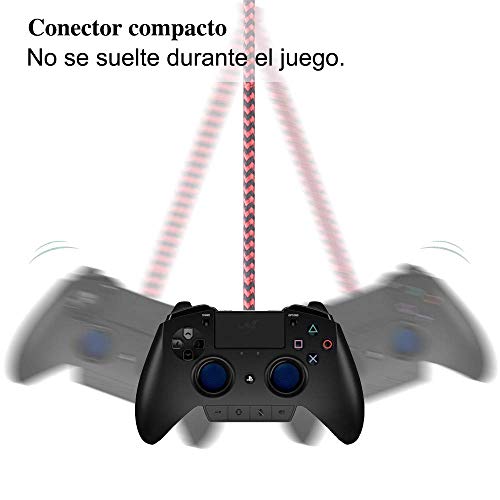 CiSiRUN Cable de Carga para PS4 y Xbox One Cable de Carga para Mando,3m（Rojo）