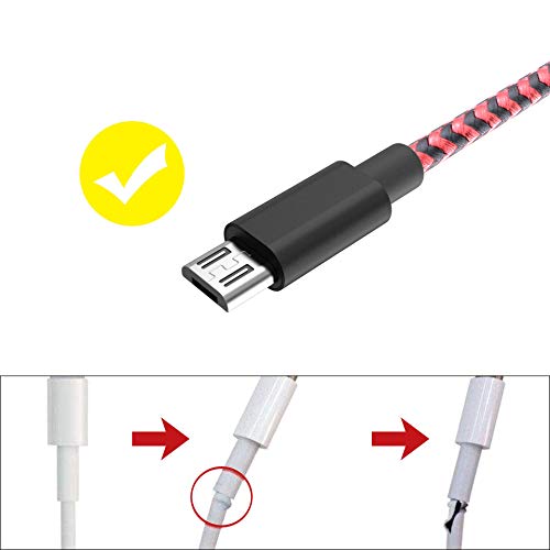 CiSiRUN Cable de Carga para PS4 y Xbox One Cable de Carga para Mando,3m（Rojo）