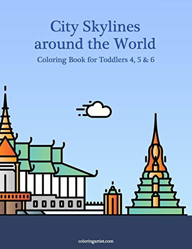 City Skylines around the World Coloring Book for Toddlers 4, 5 & 6