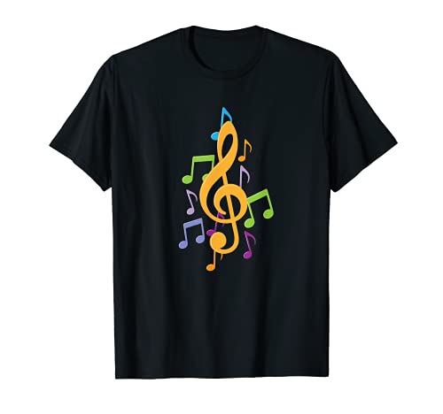 Clave musical con notas musicales, sonido de clave de sol Camiseta