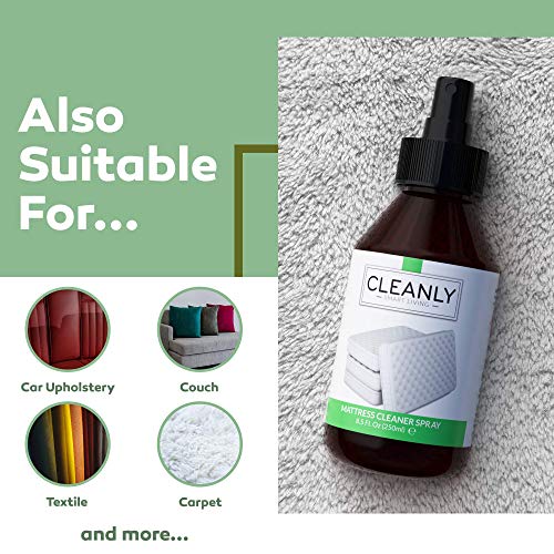 CLEANLY Limpieza de Colchon - Desinfectante Textil Spray, Neutralizador de Olores Colchón - Spray Desinfectante Superficies, 250ml