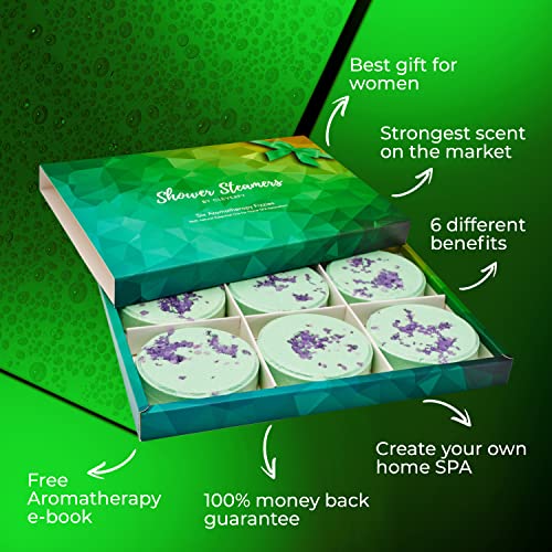 Cleverfy Bomba de Ducha – [6x] Bombas de Ducha con Aceites Esenciales para el Alivio del Estrés – Aromaterapia para Todos