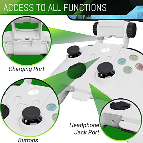 Clip de juego móvil para mando Xbox Series X, soporte de teléfono ajustable para mando de Xbox compatible con Xbox Series X|S, Xbox One, Xbox One S, Xbox One X-Robot, color blanco