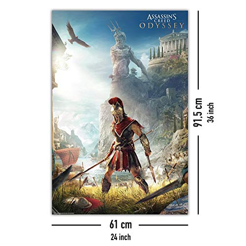 Close Up Póster Assassin'S Creed Odyssey - Key Art [Promo] (61cm x 91,5cm) + 1 Paquete de tesa Powerstrips® (20 Tiras)