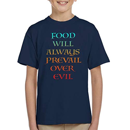 Cloud City 7 Food Will Always Prevail Over Evil Kid's - Camiseta Azul Marino 5-6 Años