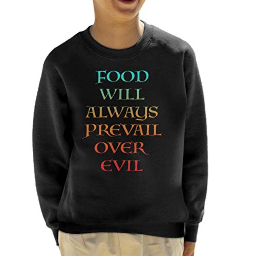 Cloud City 7 Food Will Always Prevail Over Evil Kid's - Sudadera Negro 5-6 Años