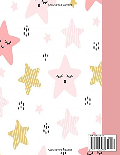 Clouds and star cute primary composition notebook, 120 half white and half wide ruled pages, K-2