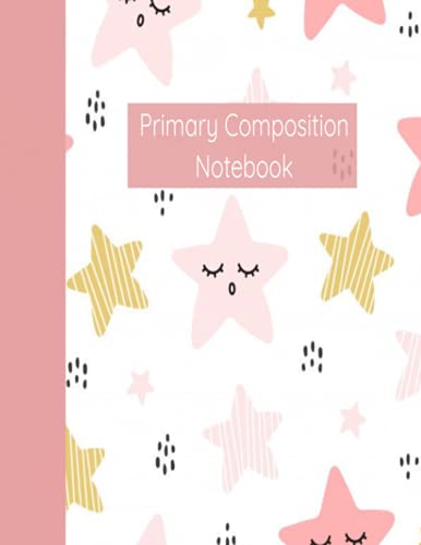 Clouds and star cute primary composition notebook, 120 half white and half wide ruled pages, K-2