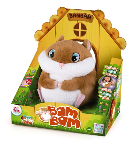 Club Petz Bam Bam El Hámster - Peluche Interactivo Que Salta, vibra y Hace Ruidos Divertidos; Peluche y Juguete Ideal para niños y niñas a Partir de 18 Meses