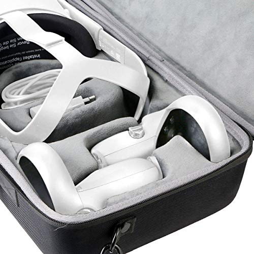 co2CREA Duro Viajar Caja Estuche Funda para Oculus Quest/Oculus Quest 2 Gafas de Realidad Virtual avanzado Todo en uno 64GB 256GB（Funda Solo, no Incluye Auriculares VR） (Funda Negro)