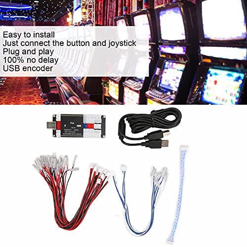 Codificador Arcade, Codificador USB Arcade Zero Delay PC a Joystick, Controlador de Juegos Tablero de Códigos DIY a Kits de Botones de Joystick para PS4