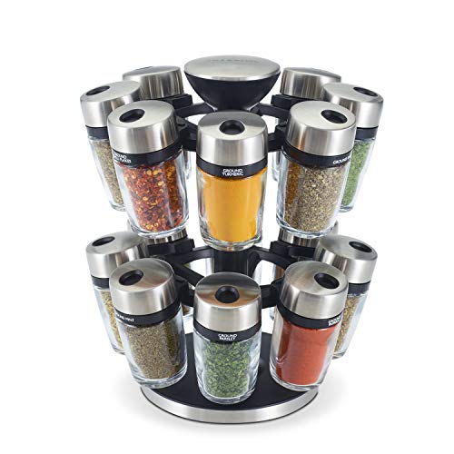 Cole & Mason P7D H121808 Cole & -Mason Herb and Spice Carousel, Plata, tarros, Plateado, 16 Jar