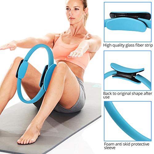 COLFULINE Aro Pilates Anillo de resistencia de Yoga Fitness Ring Entrenador de Muslos Magic Anillo con un diámetro de 38cm para Gimnasio Ejercicio para Muslos y Brazos