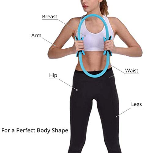 COLFULINE Aro Pilates Anillo de resistencia de Yoga Fitness Ring Entrenador de Muslos Magic Anillo con un diámetro de 38cm para Gimnasio Ejercicio para Muslos y Brazos