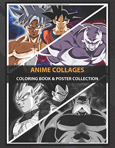Coloring Book & Poster Collection: Anime Collages Super Fights Anime & Manga