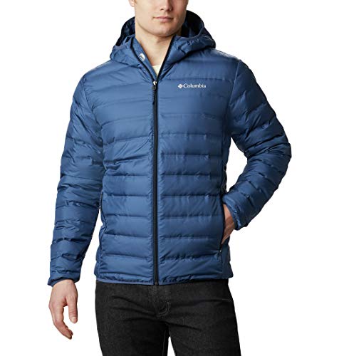 Columbia Lake 22 Chaqueta de plumas con capucha para hombre, Color: Night Tide, Collegiate Navy, Talla: XXL