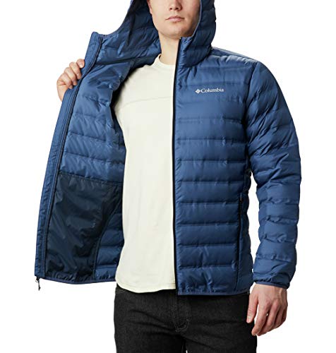 Columbia Lake 22 Chaqueta de plumas con capucha para hombre, Color: Night Tide, Collegiate Navy, Talla: XXL