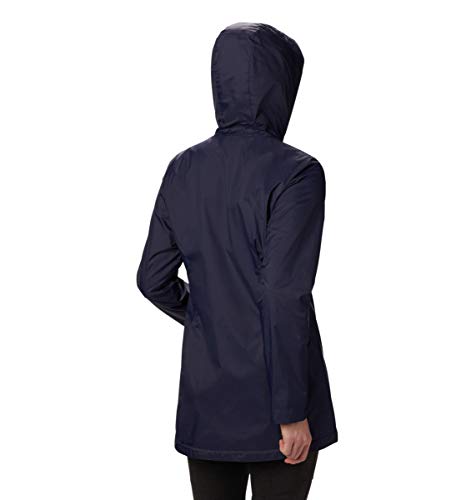 Columbia Switchback Lined Long Jacket Chaqueta para lluvia, Dark Nocturnal, S para Mujer