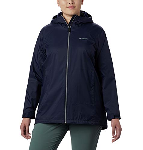 Columbia Switchback Lined Long Jacket Chaqueta para lluvia, Dark Nocturnal, S para Mujer