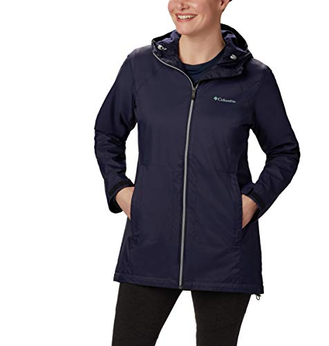 Columbia Switchback Lined Long Jacket Chaqueta para lluvia, Dark Nocturnal, S para Mujer
