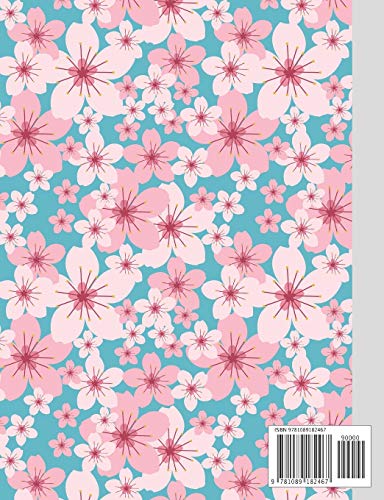 Composition Book College-Ruled Cheerful Japanese Cherry Blossoms: Class Notebook for Study Notes and Writing Assignments
