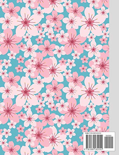 Composition Book Wide-Ruled Cheerful Japanese Cherry Blossoms: Class Notebook for Study Notes and Writing Assignments