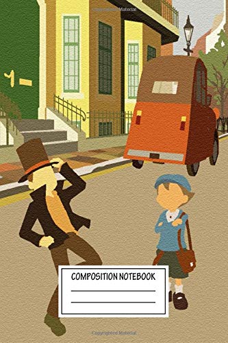Composition Notebook: Cartoons Professor Layton Video Game Posters Wide Ruled Note Book, Diary, Planner, Journal for Writing