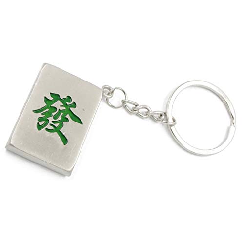 Conijiwadi Chino Mahjong Fortuna Colgante Llavero Afortunado del Coche de Metal Llaveros Key Holder Decoración de Accesorios