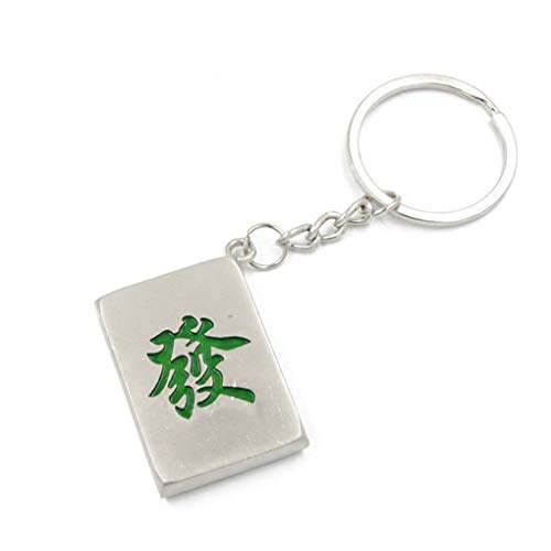 Conijiwadi Chino Mahjong Fortuna Colgante Llavero Afortunado del Coche de Metal Llaveros Key Holder Decoración de Accesorios