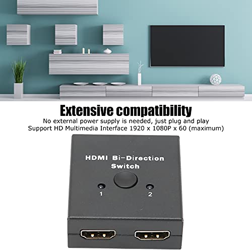 Conmutador de Interfaz Multimedia HD, Plug and Play Interfaz Multimedia HD Interruptor de dirección bidireccional Pantalla de luz indicadora para Monitor para TV Full HD