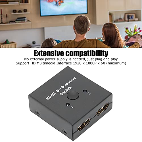 Conmutador de Interfaz Multimedia HD, Plug and Play Interfaz Multimedia HD Interruptor de dirección bidireccional Pantalla de luz indicadora para Monitor para TV Full HD