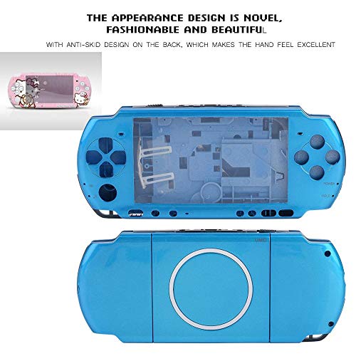 Consola de Juegos Carcasa de Repuesto Carcasa Completa Consola Compatible con PSP 3000(Azul)