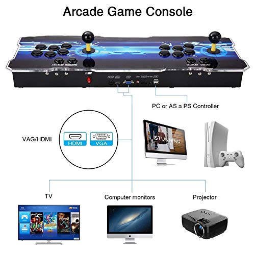 Consola de videojuegos, SeeKool 3D Pandora X Multijugador Home Arcade Game Console, con 2650 Juegos, Soporte de Tarjeta TF+Usb Dis, para PC / Ordenador portátil / PS3/ TV