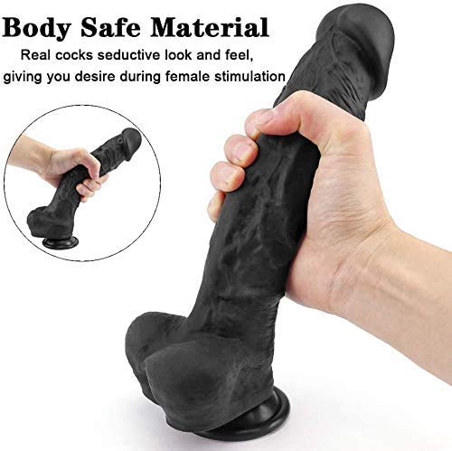 Cônșộlạdôr Ręālīștā 21cm Ręạlîștā Péne Cóck Dong Āñạlęș Pęñę para Mụjęr y Hômbrę, Negro