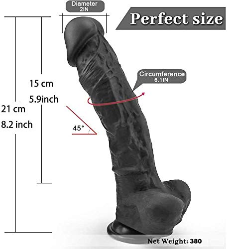 Cônșộlạdôr Ręālīștā 21cm Ręạlîștā Péne Cóck Dong Āñạlęș Pęñę para Mụjęr y Hômbrę, Negro