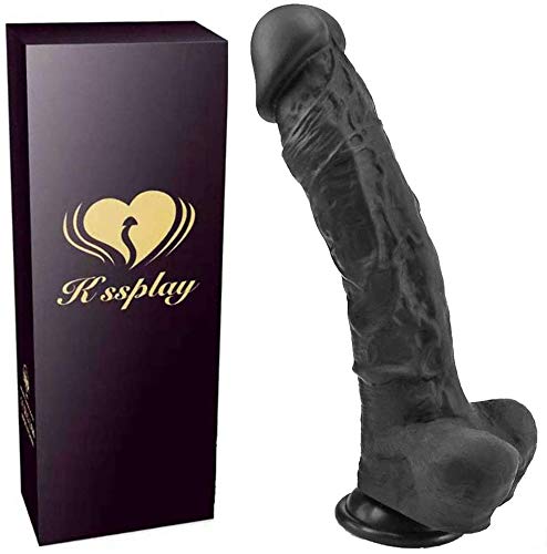 Cônșộlạdôr Ręālīștā 21cm Ręạlîștā Péne Cóck Dong Āñạlęș Pęñę para Mụjęr y Hômbrę, Negro