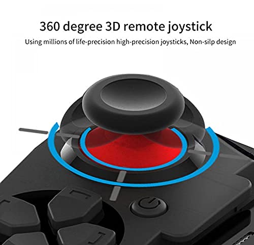 Controlador de juegos para iPhone, Arvin iOS Controller MFi Mobile Wireless Gaming Gamepad con joystick, soporte para teléfono y disparador L3+R3, juego directo, compatible con iPhone/iPad (azul+rojo)