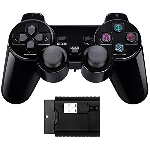 Controlador inalámbrico de Doble Choque Compatible con PS1/PS2/PC/Raspberry pi