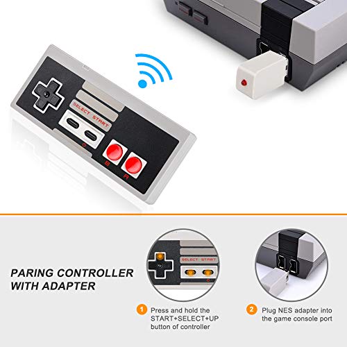 Controlador inalámbrico Laelr 2.4G Paquete de 2 Controladores NES Mini Gamepad Controlador de interruptor recargable de Nintendo para NES / SNES Classic Edition Mini consola Famicom