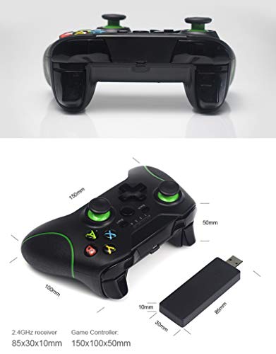 Controlador inalámbrico para Xbox One con receptor, controlador de juegos inalámbrico de 2.4GHZ compatible con Xbox One S / X / Elite PS3 Windows 7/8/10 Android Phone, con vibración dual incorporada