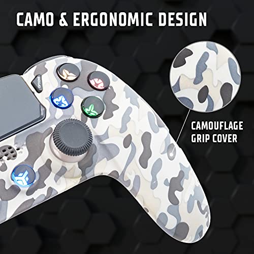 Controlador Itek EVOCON W01 Bluetooth, PC, PS4, DualShock, Teclas LED, TouchPad Axis6, Camo, Negro
