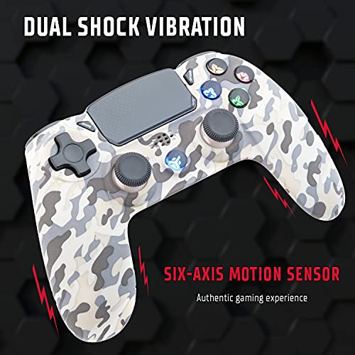 Controlador Itek EVOCON W01 Bluetooth, PC, PS4, DualShock, Teclas LED, TouchPad Axis6, Camo, Negro