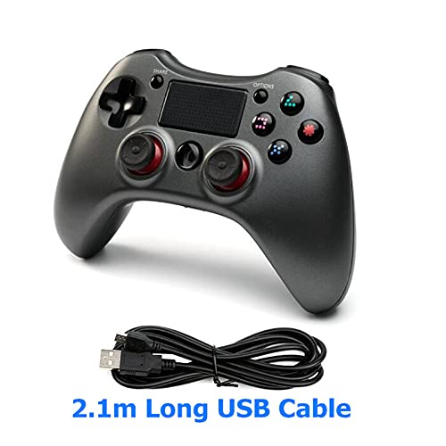 Controlador PS4,Mando para PS4,Controlador con cable para Playstation 4 Joystick de choque de vibración dual,Gamepad para PS4/PS4 Slim/PS4 Pro/PS3/Switch/TV/Andriod/PC, cable USB de 2,1 m de largo